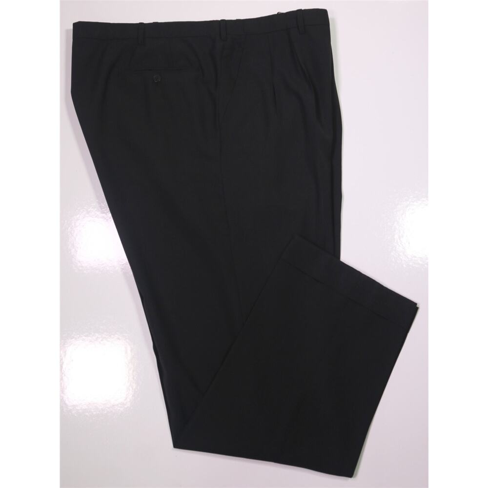 Battistoni Bespoke Black Wool Button-Fly Dress Pants Trousers Bespoke 42x32